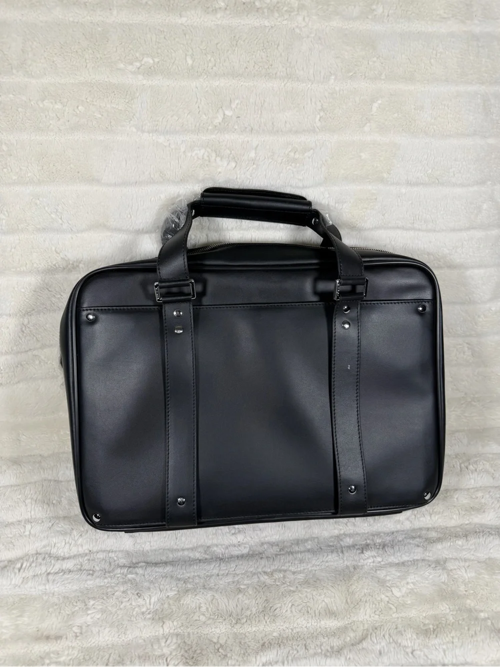 Vocier F25 Leather Briefcase - Black $445 Quiet Luxury